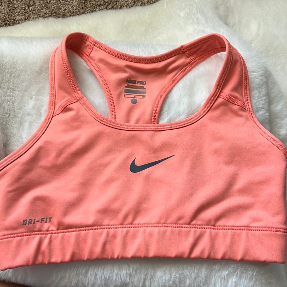 Nike coral sports bra